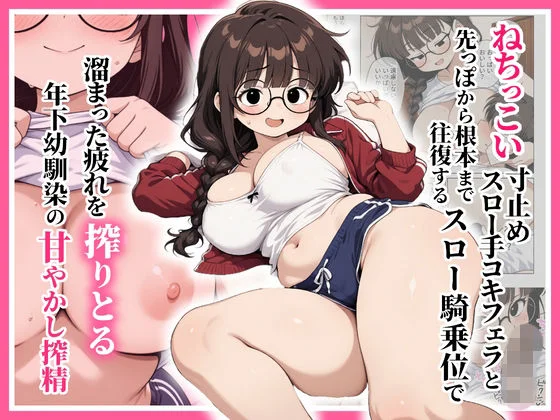 ねちっこい寸止めスロー手コキフェラと先っぽから根本まで往復するスロー騎乗位で溜まった疲れを搾りとる年下幼馴染の甘やかし搾精